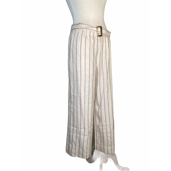 NWT J. jill Linen Stretch Wide Leg Pants Culottes in Barleymult Color Linen Sz M - Picture 10 of 15